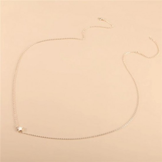 Body chain met dunne ketting sterretje buikketting goud detail