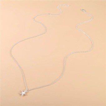 Body chain met dunne ketting zeester starfish buikketting zilver