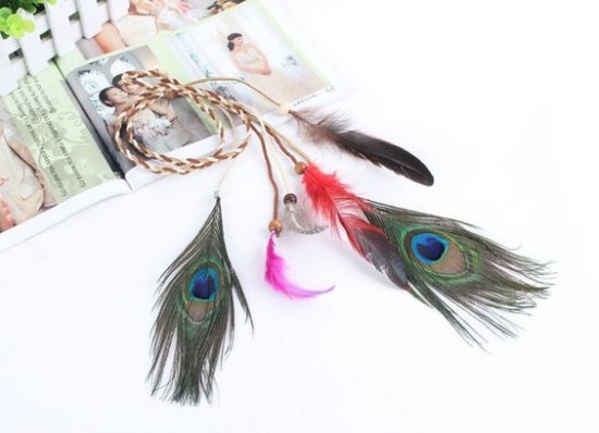 Boho hippie haarband veren festival feather headband ibiza festival accessories 3