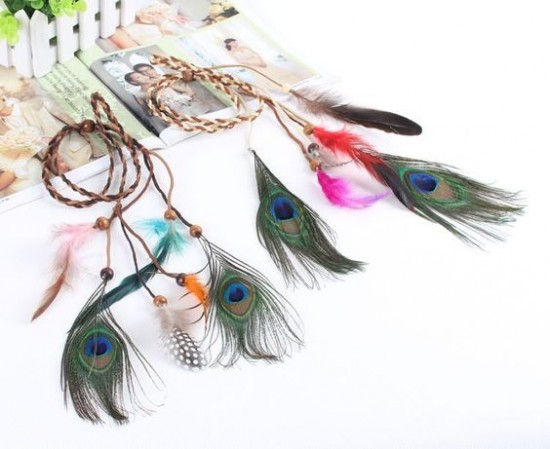 Boho hippie haarband veren festival feather headband ibiza festival accessories