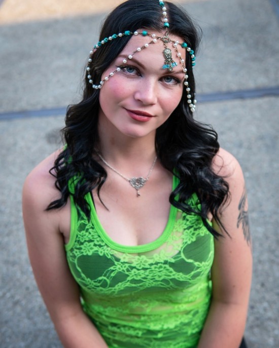 Bronskleurig haarsieraad type godess of the woods haarband ibiza style head chain
