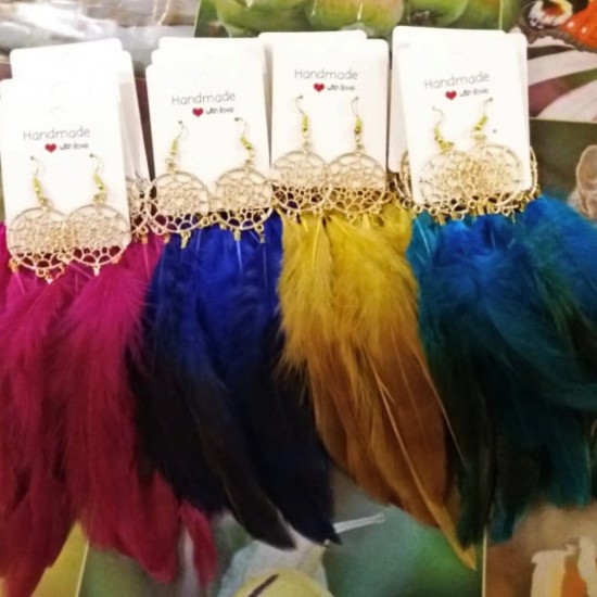 Dreamcatcher handmade feather earrings 3