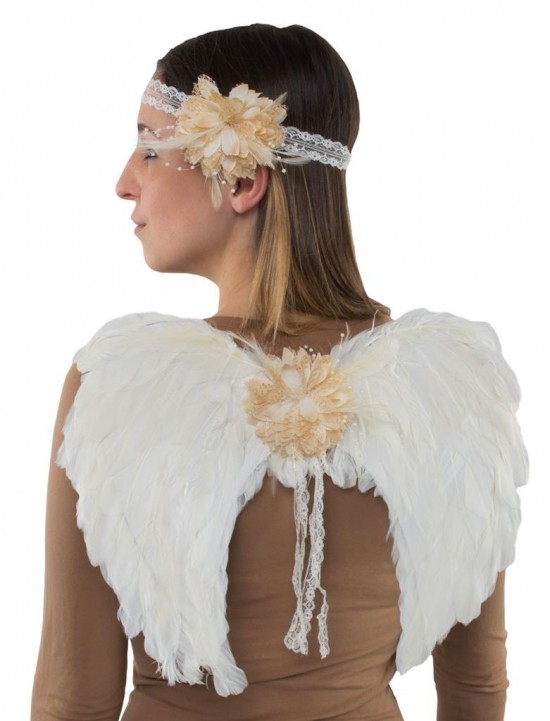 Engel hoofdband en vleugels met veren angel angel headband and wings with feathers halloween 2