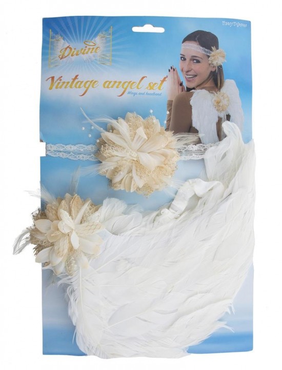 Engel hoofdband en vleugels met veren angel angel headband and wings with feathers halloween 4