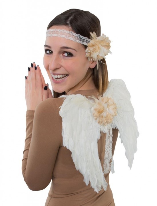 Engel hoofdband en vleugels met veren angel angel headband and wings with feathers halloween