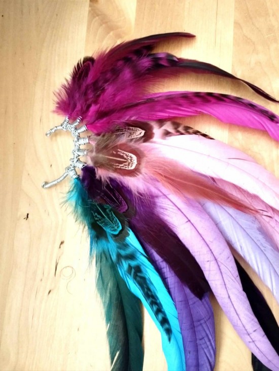 Feather earcuff handmade handgemaakte veren oorhaak festival accessoires back to live dubvision afrojack 2