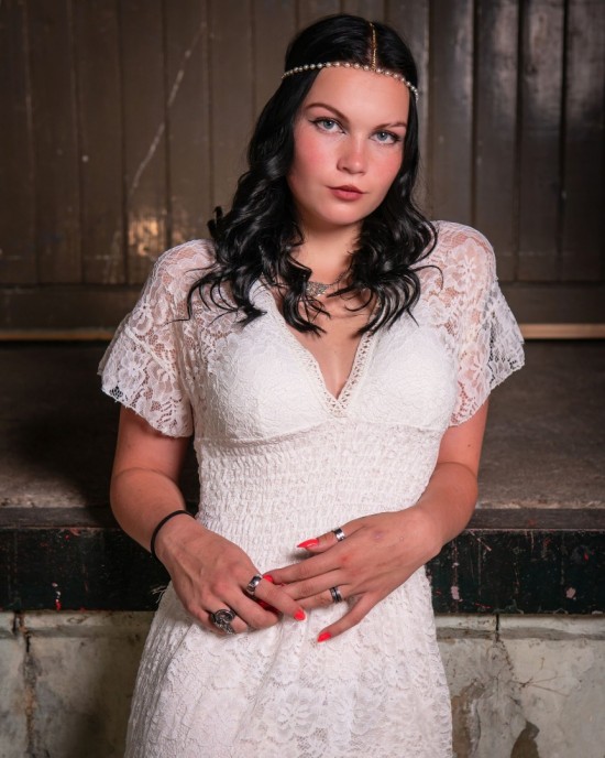 Goudkleurig festival haarsieraad type sweet pearl ibiza style head chain