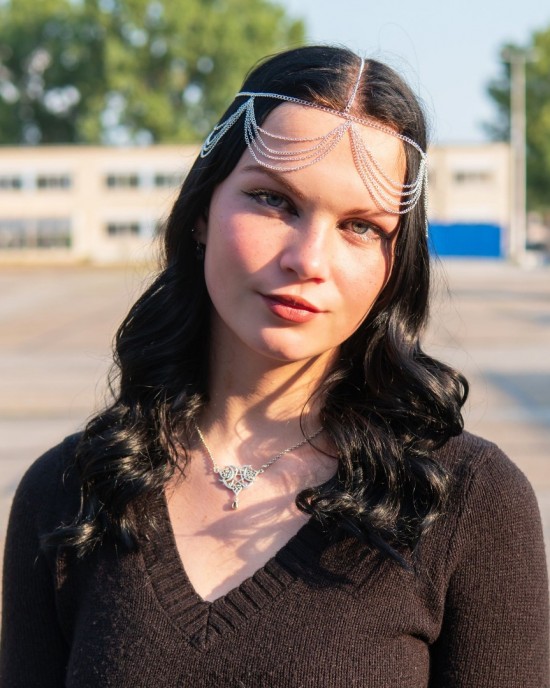 Haarsieraad type queen of the nile goud of zilver ibiza style head chain