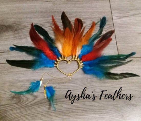 Handgemaakte boho hippie oorhaak earcuff jewel of borneo birds of the world 1