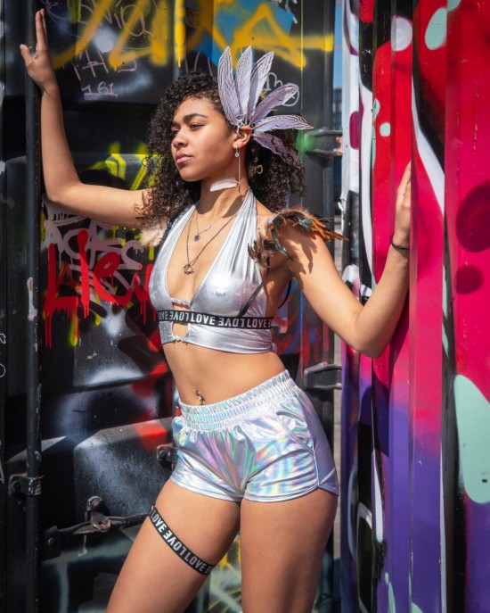 Handgemaakte harnas beenbandfestival set metveren handmade feather festival accessories