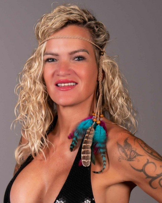 Handgemaakte veren hoofdband zeegroen fuchsia roze handmade feather headpiece festival accessories ibiza style