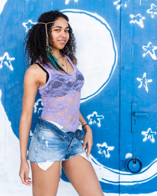 Kanten festival top met racerback