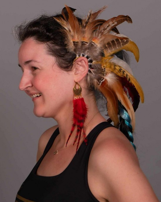 Luxe handgemaakte veren oorhaak autumn leaves handmade feather earcuff festival accessories ibiza style