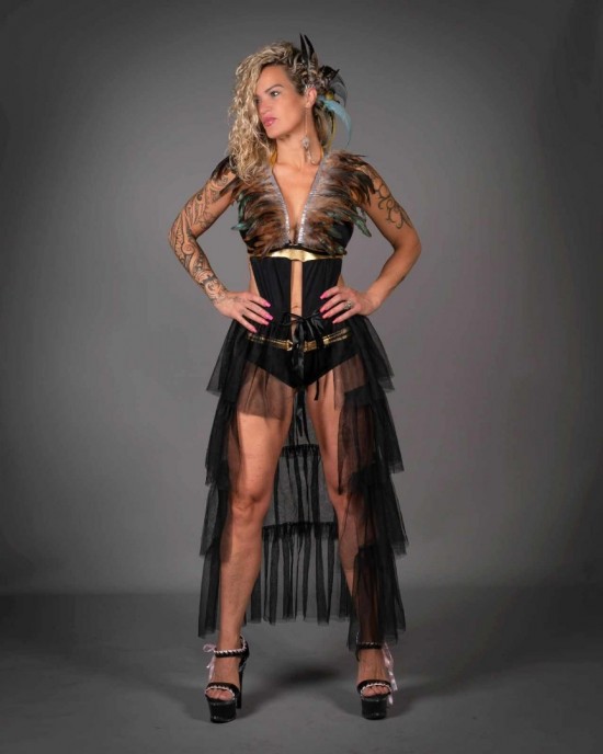 Luxe handgemaakte veren oorhaak hurricane martin garrix handmade feather earcuff festival accessories ibiza style 5