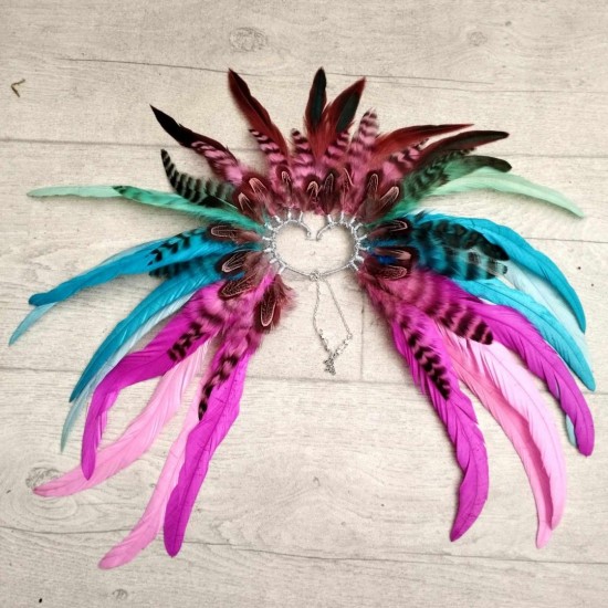 Mc unicorn handmade feather earcuff festival accessories ayshas feathers handgemaakte festival accessoires veren oorhaak 3