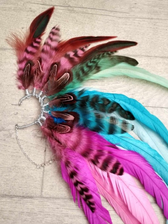 Mc unicorn handmade feather earcuff festival accessories ayshas feathers handgemaakte festival accessoires veren oorhaak 4