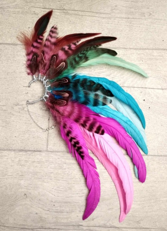 Mc unicorn handmade feather earcuff festival accessories ayshas feathers handgemaakte festival accessoires veren oorhaak 5