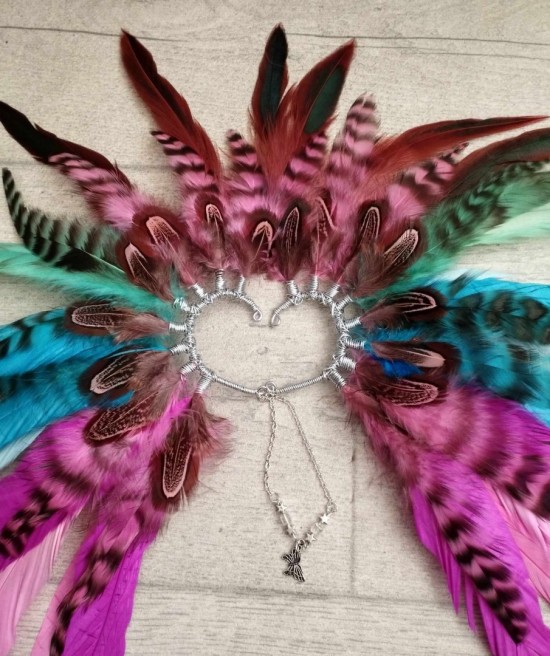 Mc unicorn handmade feather earcuff festival accessories ayshas feathers handgemaakte festival accessoires veren oorhaak 6