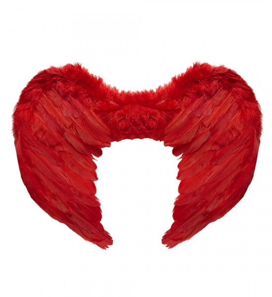 Rode veren vleugels rood engel duivelin cupido