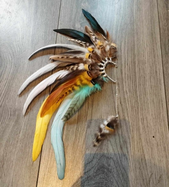 Veren oorhaak feather earcuff edm lovers series ayshas feathers festival accessories handgemaakte festival accessoires hurricane martin garrix 2