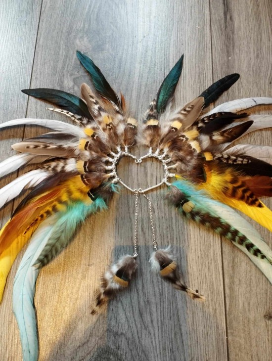 Veren oorhaak feather earcuff edm lovers series ayshas feathers festival accessories handgemaakte festival accessoires hurricane martin garrix 3