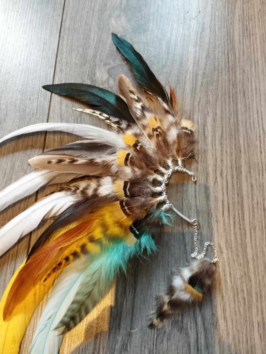 Veren oorhaak feather earcuff edm lovers series ayshas feathers festival accessories handgemaakte festival accessoires hurricane martin garrix