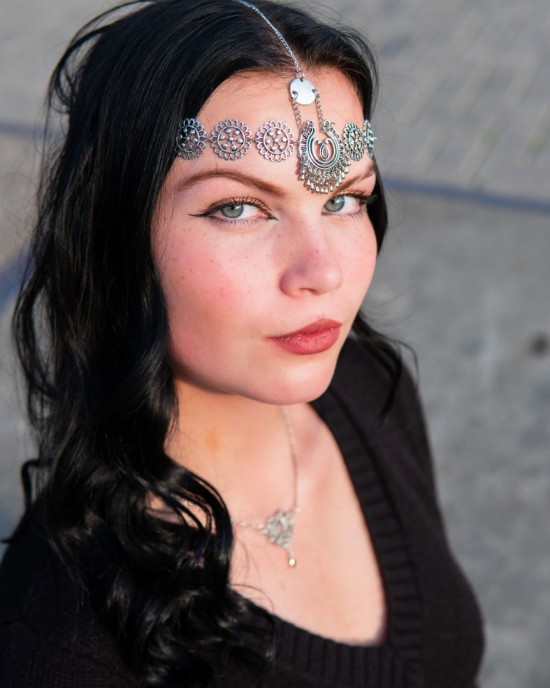 Zilver festival haarsieraad type flower princess haarband ibiza style head chain